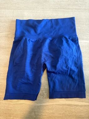 High-Waist Blue Women's Performance Shorts